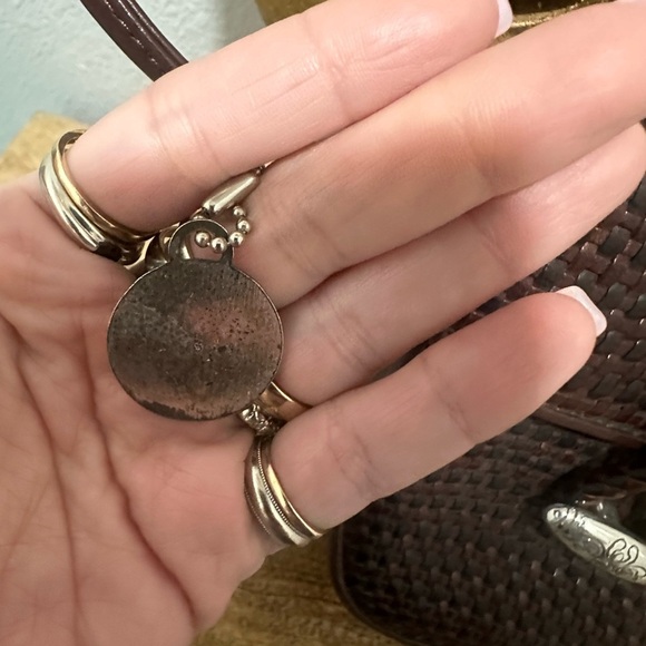 Vintage Brighton Woven Leather Two Toned Crossbody Bag - Picture 3 of 6